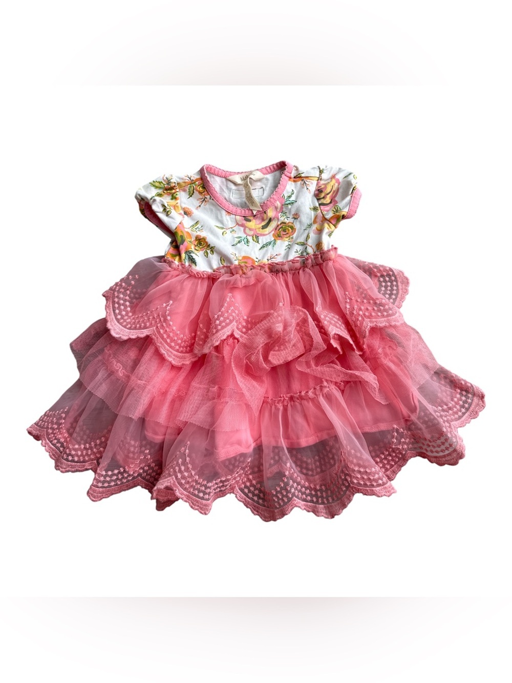 Matilda Jane Dress Infant Girls Adventure Begins Tulle Pink SZ 6-12M Floral
